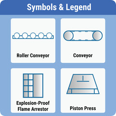 Wall Mural - Vector Illustration for PID Symbols Legends