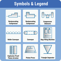 Wall Mural - Vector Illustration for PID Symbols Legends