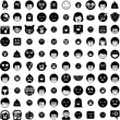 © Natalie - Collection Of 100 Emoticon Icons Set Isolated Solid Silhouette Icons Including Vector, Emoticon, Emoji, Icon, Symbol, Face, Sign Infographic Elements Vector Illustration Logo
