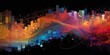 © koldunova - Abstract representation of stock market with colorful graphs lines and shapes showing the movements of bonds, concept of Financial Indicators, created with Generative AI technology
