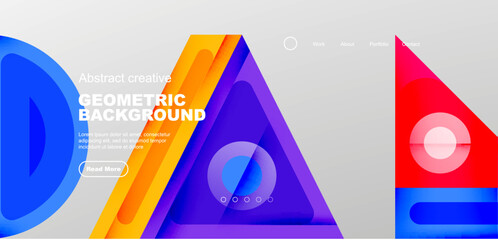 Minimal landing page, geometric shapes. Business or technology design for wallpaper, banner, background, landing page, wall art, invitation, prints