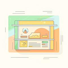 Fototapete - AI generated: Website construction, web design concept illustration in flat style. People working on website. Characters doing various tasks, teamwork.