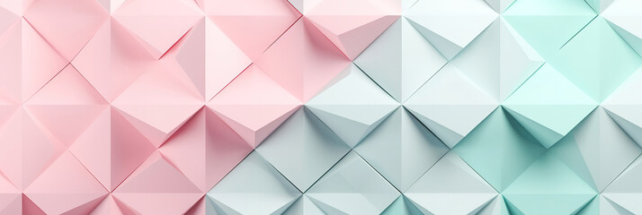 geometric pastel colorful banner background gradient pastel color palette, presentation template, wallpaper, text place and social media, abstract, generative ai.
