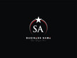 Initials SA Letter Logo Icon, Minimal Sa as Star Logo