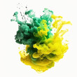 © 애영 고 - Green, yellow ink smudging Generative AI