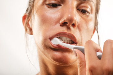 Wall Mural - Brushing teeth at the studio