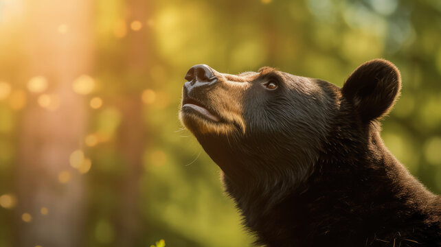 brown bear portrait created with Generative AI technology