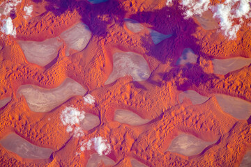 Wall Mural - desert dunes in dubai. digital enhancement. elements by nasa