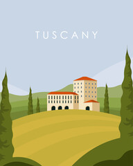 Wall Mural - Tuscany Italy travel poster