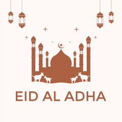 Wall Mural - Eid Al Adha festival Greeting card background for Eid Al Adha post