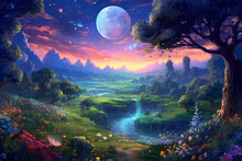Like A Dream Like Oil Painting, The Most Ideal Environment, Fantasy Fairy Tale Scenery