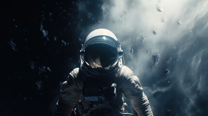 Wall Mural - Space suits isolated on space background.  Ai generated.