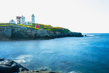 Wall Mural - Lighthouse on the Island. Nubble Lighthouse on the Cape Neddick Nubble of Sohier Park in York, Maine