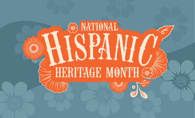 Wall Mural - Hispanic heritage month, illustration  banner, poster, card for social media, networks