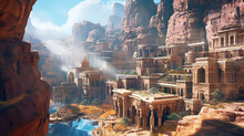 The Visualization Of The Glorious City Of Petra. Generative AI