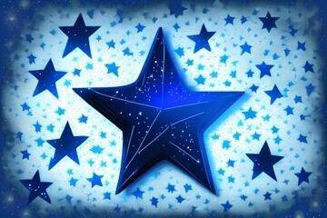 Wall Mural - Dark blue vector template with neon stars. Blur decorative design in simple style with stars. - generative ai
