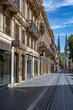 Street With View To Cathedral Saint Andre In The City Of Bordeaux In France