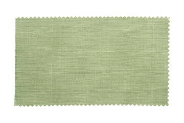 green fabric sample isolated with clipping path