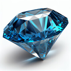 Blue diamond clip art no shadow white background Ai generated image