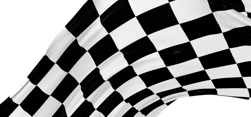 Checkered Racing flag isolated on white.