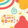 Social media post template of Happy Childrens Day event. 