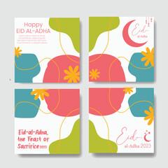 Canvas Print - Set Social media post template of Eid al adha event. 