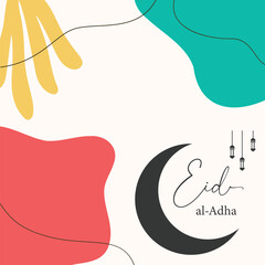 Canvas Print - Happy Eid Al Adha social media post colorful abstract shape vector design