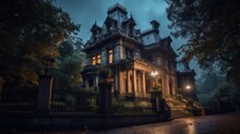 Spooky Haunted Mansion, Complete With Eerie Architecture, Ghostly Apparitions, And Hidden Secrets Waiting To Be Discovered