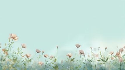 beautiful background illustration of wild flowers, made with generative ai