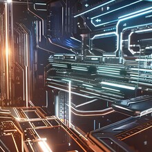 1321 Futuristic Robotic Elements: A Futuristic And Sci-fi-inspired Background Featuring Robotic Elements, Circuitry, And Metallic Textures, Creating A High-tech And Futuristic Ambiance1, Generative AI