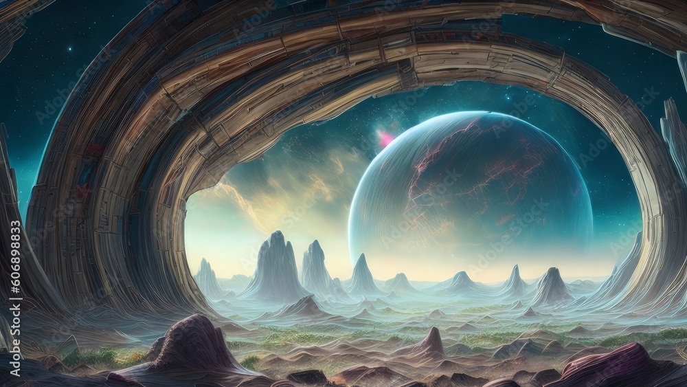 Ancient Alien Civilization Ruins in an Outer World in the Cosmos with ...