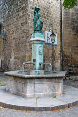 Poster - Schachtbrunnen fountain at St. Blasii Church (Schachtbrunnen) Quedlinburg Saxony-Anhalt Germany