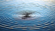A droplet of water splashing into a calm lake, creating concentric waves Generative AI