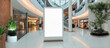 © sizsus - huge big white mockup blank screen at a shopping mall or center - Generative AI