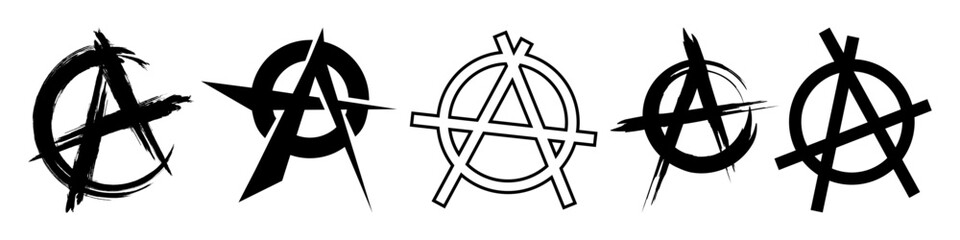 Anarchy symbol set. The letter 