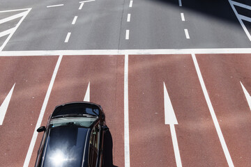 Wall Mural - Aerial view of a multi-lane road