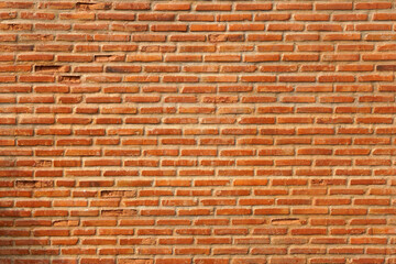 Canvas Print - Brown block brick wall background, building wall