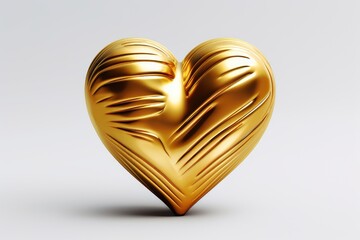 Poster - golden heart isolated on white