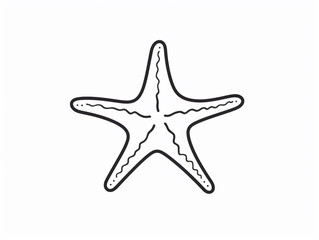 Wall Mural - A Simple Line Drawing of a Starfish | Generative AI