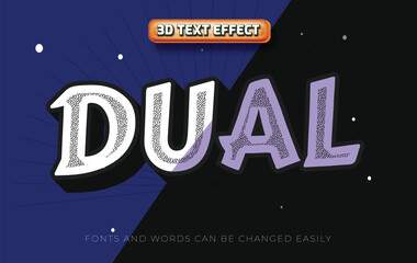 Wall Mural - Dual contrast 3d editable text effect headline