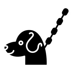 Sticker - dog on a leash icon. solid icon