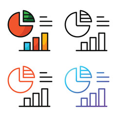 Wall Mural - Pie chart icon design in four variation color