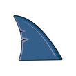 Shark Fin ocean animal vector illustration