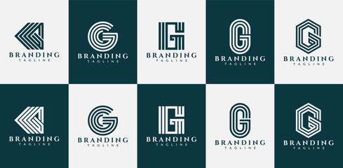 Wall Mural - Minimalist line letter G logo design branding