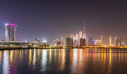 Wall Mural - Dubai, UAE - 03.12.2023 - View of Dubai skyline, shot made from Dubai Design District. City