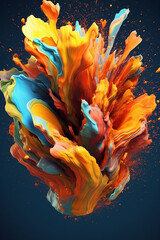 Fototapete - A digital art animation depicting a mesmerizing and fluid movement of shapes and colors, capturing the viewer's attention Generative AI technology.