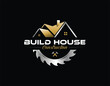 Black Gold Silver Home Builder Business Logo Design Template