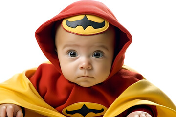 Wall Mural - Baby wearing superhero costume studio shot portrait