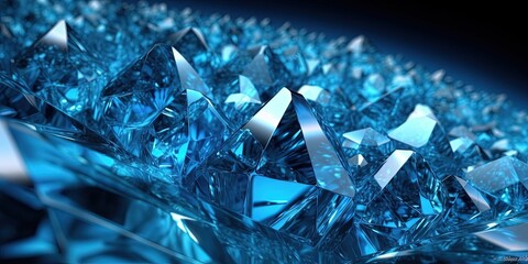 blue luxury crystal banner by ai generative