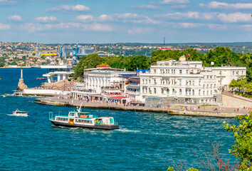 Wall Mural - Sevastopol cityscape and Artillery bay, Crimea peninsula